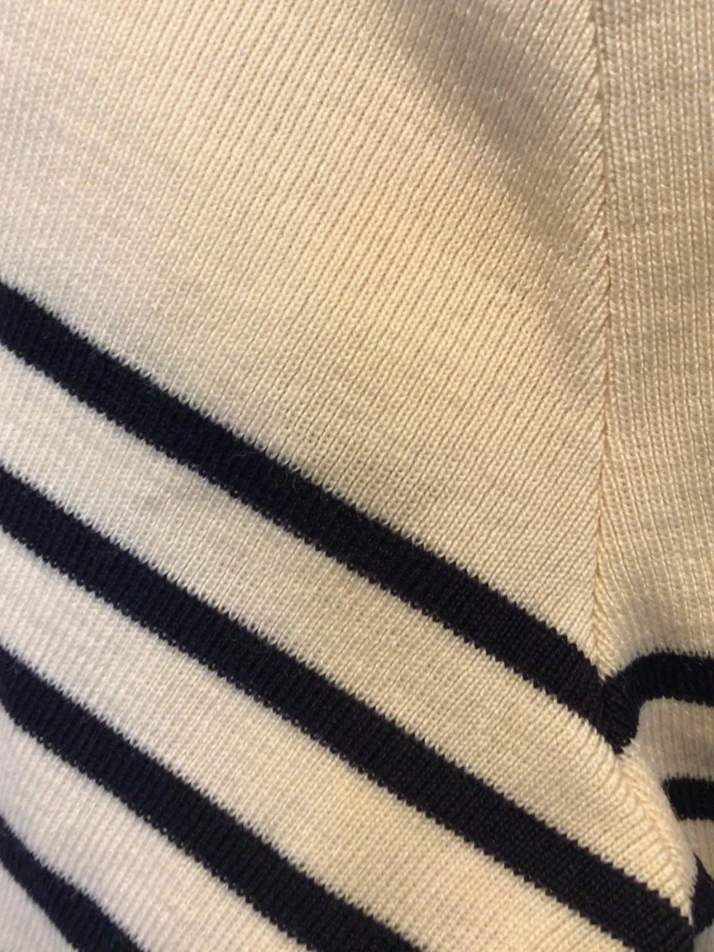 Saint James - Pure wool striped navy blue and cream quarter-zip sweater size 38 - Picture 6 of 16